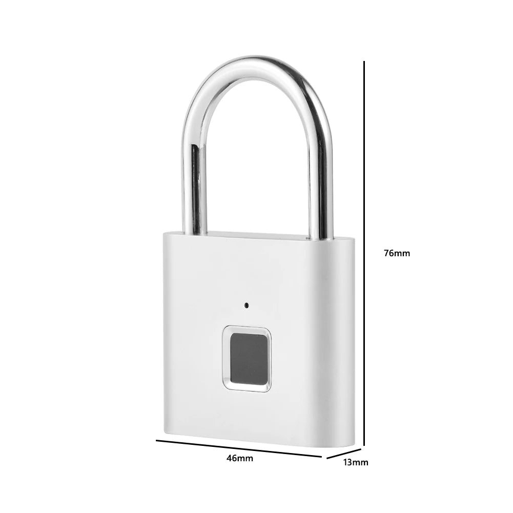 Smart Fingerprint Padlock – USB Rechargeable &amp; Waterproof Travel Lock