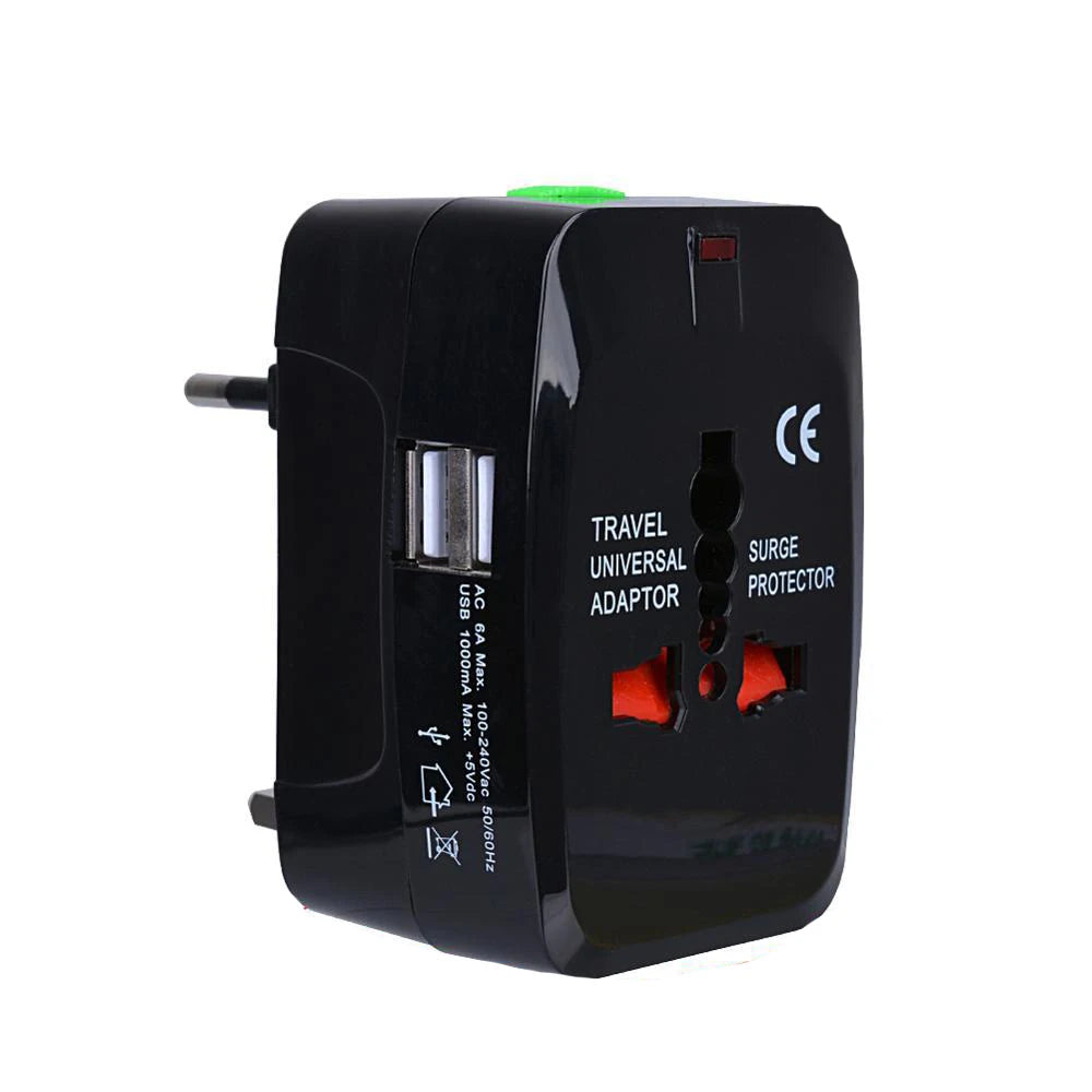 Protable AU US UK EU Converter All in One International Plug Adapter 2 USB Type C Ports World Travel AC Power Charger Adapter