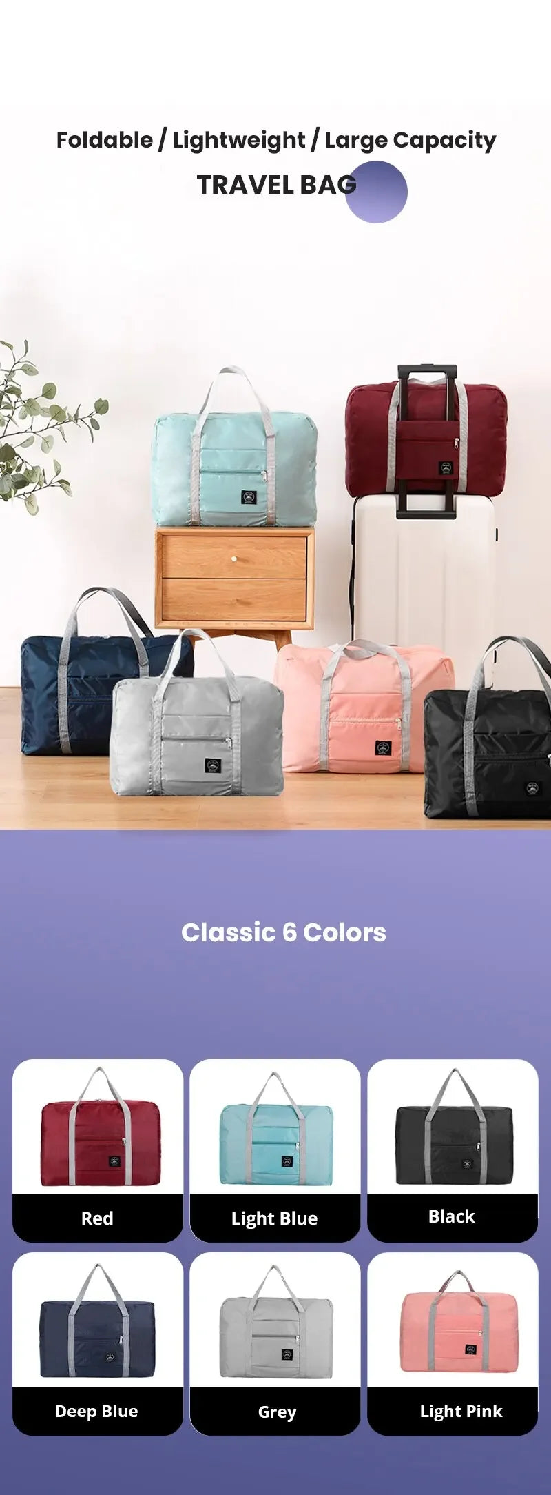 AirFold Travel Bag – Lightweight & Expandable 15L