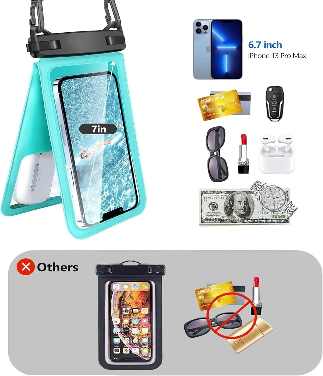 Double Waterproof Phone Pouch – Universal Dry Bag for Travel &amp; Vacations