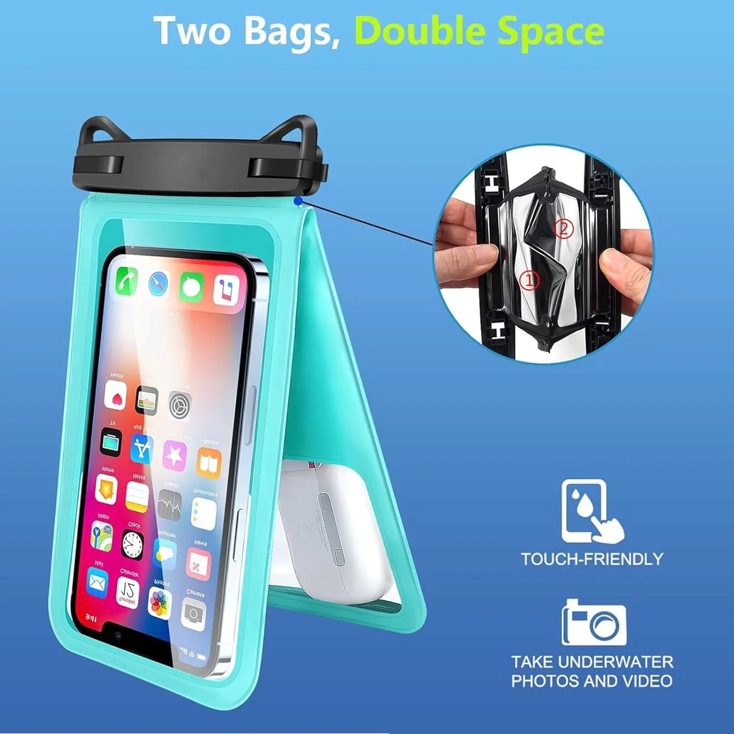 Double Waterproof Phone Pouch – Universal Dry Bag for Travel &amp; Vacations